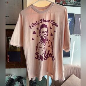 I Only Have Eyes For You Michael Meyers Valentine Graphic Pink T-Shirt XL